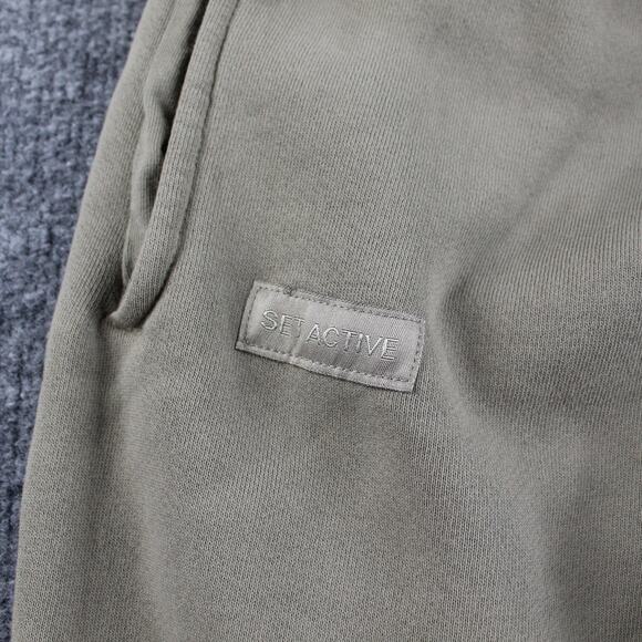 Set Active Sweatpants Womens Small Olive Green Fleece Joggers Lounge Cozy Gym - Picture 2 of 11